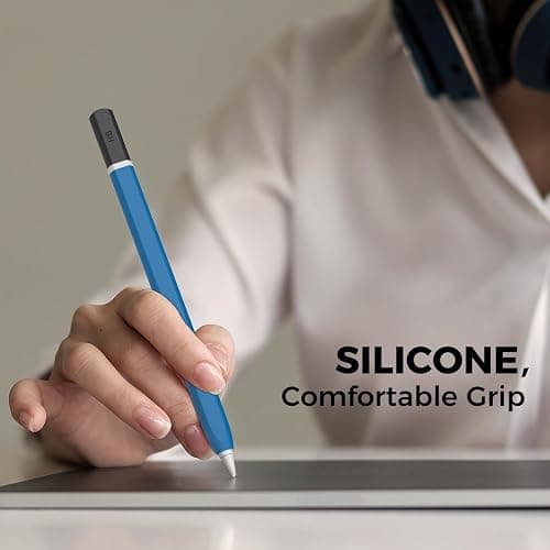 TRONWIN Apple Pencil Pro case,Classic Pencil Design Cover,Silicone Apple Pencil 2nd Generation case,Perfect Grip Apple Pencil Pro Sleeve (Blue) thumbnail 7
