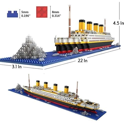 Titanic Model Building Blocks Micro Mini Bricks 3D Puzzle Set Educational Toys thumbnail 3