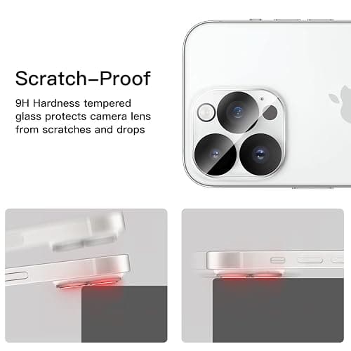 JETech Camera Lens Protector for iPhone 14 Pro 6.1-Inch and iPhone 14 Pro Max 6.7-Inch, 9H Tempered Glass, Anti-Scratch, Case Friendly, Does Not Affect Night Shots, HD Clear, 3-Pack thumbnail 7