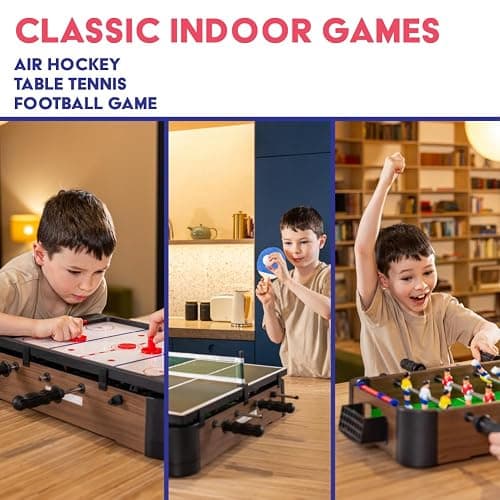 Powerplay 3 in 1 Table Top Games, Multi Game Table Set, Mini Football, Hockey and Table Tennis, One Size thumbnail 3