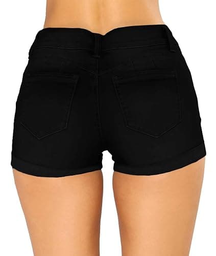 Govc Women Casual Summer Mid Waist Stretchy Denim Jean Shorts Junior Short Jeans thumbnail 3