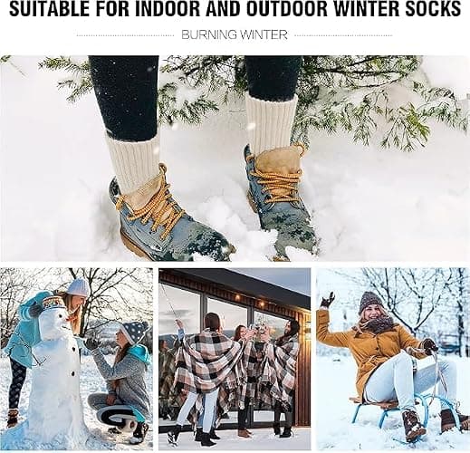 CLOSEMATE Womens Thick Full Cushioned Thermal Warm Boot Socks for Winter 3 Pairs thumbnail 6
