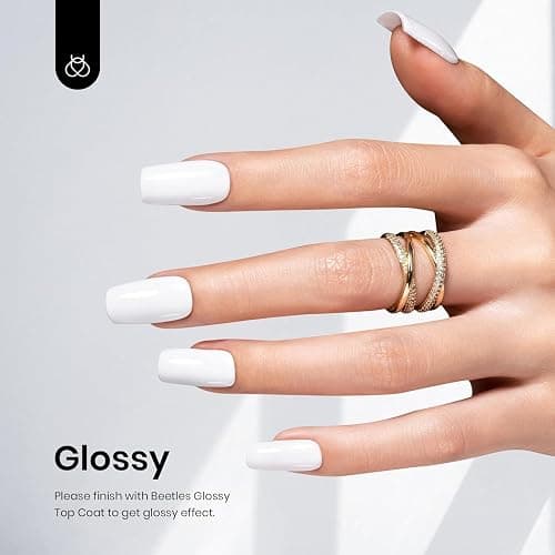 Beetles White Gel Polish Set, 2Pcs 15ml White Color Gel | Soak Off UV Light Cure for French Nail Manicure Salon DIY Gifts for Women thumbnail 2