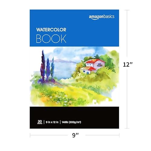 Amazon Basics Watercolor Pad, 9"x12", 140 lb / 300 gsm, 30 Sheets, White thumbnail 4