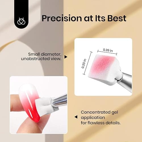 Beetles 150Pcs Soft Nail Sponges for Ombre, White Nail Sponge with Grabbing Pen, Blooming Nails Art Brushes, Gradient Manicure DIY Tools, Professional Accessories Supplies for Home and Salon Use thumbnail 4