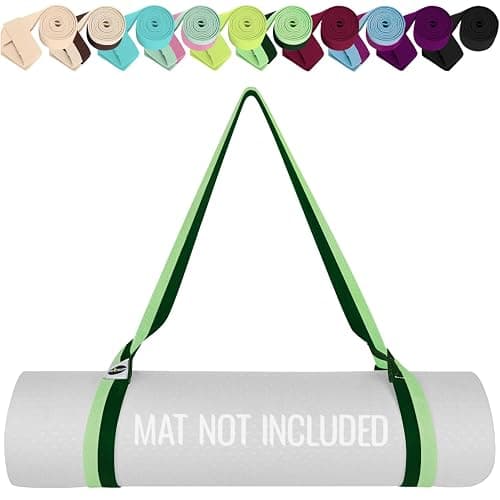 TECEUM Yoga Mat Strap – 30+ Colors – Adjustable Mat Holder Sling Carrier for All Mats [Mat Not Included] - Image 1