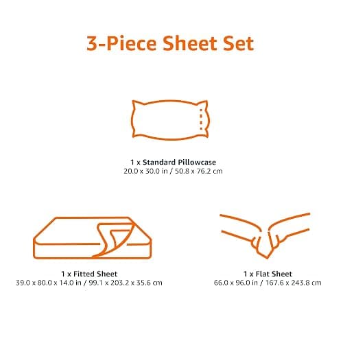 Ultra-Soft Breathable Wrinkle-Free Microfiber 3-Piece Bed Sheet Set with 14-Inch Deep Pockets, College Dorm-Friendly, Twin XL, Bright White thumbnail 6