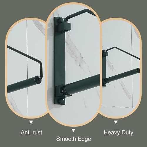 NEWRAIN Folding Clothes Hanger Rack, Wall Mounted Laundry Racks for Drying Clothes,Swing Clothing Hanging System Drying Closet Storage Organizer Black thumbnail 5