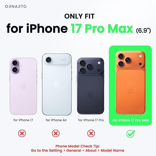 ORNARTO Magnetic for iPhone 17 Pro Max Case, 20FT Military-Grade Drop Protection, Compatible with MagSafe, Slim Shockproof Translucent Matte Phone Case for iPhone 17 Pro Max 6.9", Light Yellow thumbnail 2