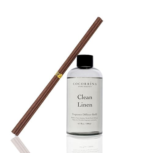 Cocorrína Clean Linen Scented Reed Diffuser Oil with 8 Sticks Fragrance for Bedroom, Bathroom, Oil Diffuser, Home Décor, 6.7 fl oz. (200 ml) thumbnail 2