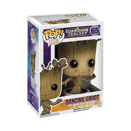 Dancing Groot #65 Funko POP! Marvel Guardians of the Galaxy Figurine Bundle with HOFSM Protector Case - Image 1