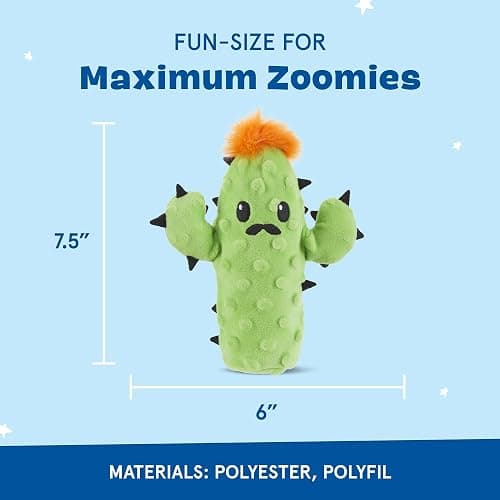 Barkbox 2 in 1 Interactive Plush Dog Toy - Rip and Reveal Toy for Dogs and Puppies - Stimulating Squeaky Pet Toys | Prickly Pete (Small) thumbnail 3