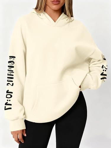 FASHGL Jesus Hoodies for Women Christian Sweatshirts Letter Graphic Faith Sweatshirt Christian Hoodie Long Sleeve Tops thumbnail 2