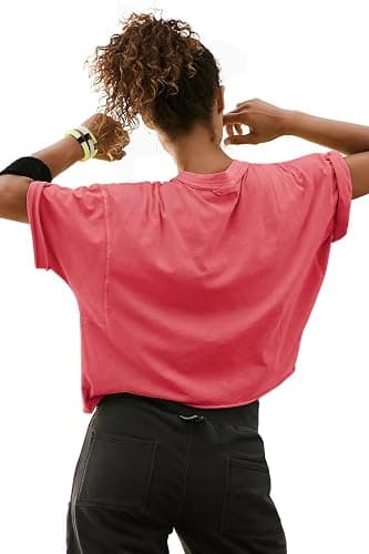 Women's Summer Short Sleeve Crop Tops Cotton Athletic Yoga Running T-Shirts | Basic Stretch Casual Crop Top, Summer Sweat Shirt, Active Womens Golf Tops, Crew Neck Gym Hiking Yoga Shirts for Women thumbnail 3