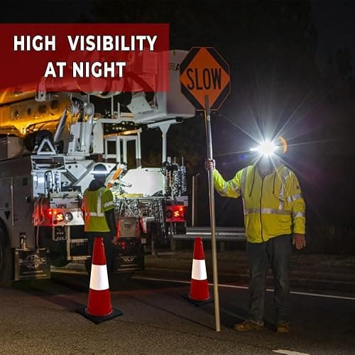 50CM Traffic Cone - Orange | PVC Road Safety Cone with Weighted Base | High Visibility Reflective Street Cone | Portable Wind-Resistant Traffic Cone with Black Base - 1 Cone thumbnail 6