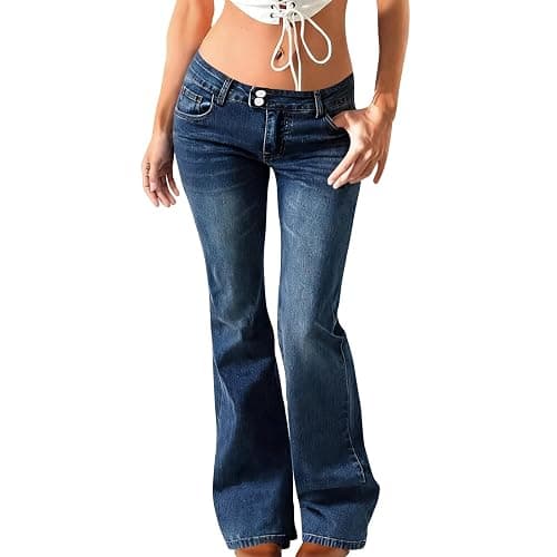 Flare Jeans for Women Stretchy Sexy Low Rise Jeans Boyfriend Flared Denim Pants Dressy Casual Jean Leggings Streetwear thumbnail 2