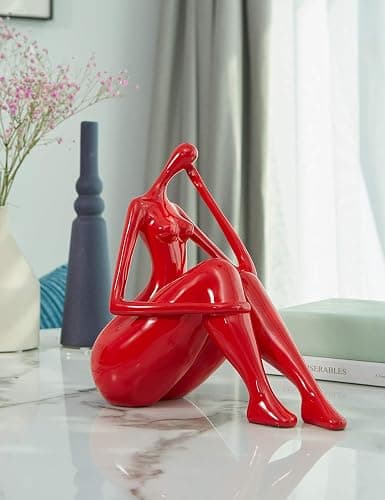 HAUCOZE Lady Sculpture Decor Woman Figurine Statue Modern Arts Gifts Polyresin 11 inch thumbnail 2