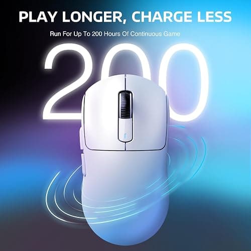 ATTACK SHARK X3 49g Ultra-Lightweight Wireless Gaming Mouse, White | Bluetooth 5.2/2.4G Wireless/Wired, PAW3395 Gaming Sensor, 26K DPI, 200h Battery Life, Programmable Buttons for PC/Mac/Win thumbnail 7