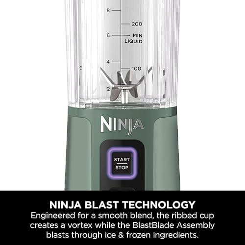 Ninja Blast Portable Blender, 530ml, Leakproof Lid & Sip Spout, Powerful Cordless Mini Blender, Rechargeable, Portable Smoothies, Protein Shakes, Blends Ice & Frozen Fruit, Forest Green, BC151UKEM thumbnail 5