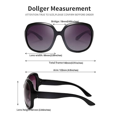 Dollger Oversized Polarized Sunglasses for Women Retro Classic Shades Large Frame Ladies Sunglasses thumbnail 8