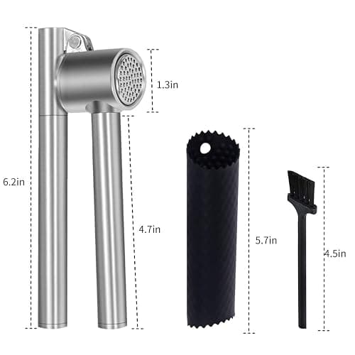 Mempedont Garlic Press Mincer - 304 Stainless Steel Garlic Crusher & Peeler Set, Detachable, Heavy-duty, Rust Proof Garlic Mincer Design for Extracts More Garlic Paste Per Clove thumbnail 3