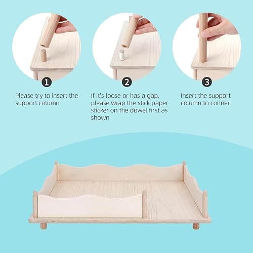 Niteangel Hamster Play Wooden Platform & Multi-Chamber Series Maze Fence for Dwarf Syrian Hamsters Gerbils Mice Degus or Other Small Pets (for 2 Chamber Hideout-Large) thumbnail 3