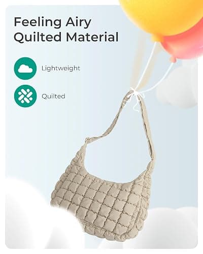 BAGSMART Quilted Crossbody Bags for Women Lightweight Puffer Purse Shoulder Hobo Bag for Daily Use Travel Essentials thumbnail 8
