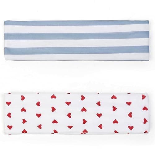 TERSE Fashion Women's Headbands for Short Hair Non Slip Elastic Floral Hairbands, Soft Fabric 2 Inches Thick Stripe Head Bands for Girls, Valentine's Day Heart Headbands thumbnail 4