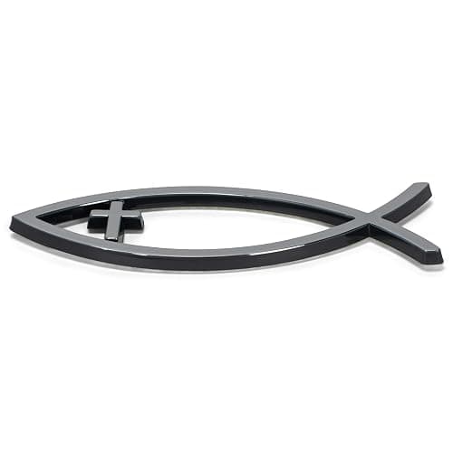 Harbor House Large Silver Christian Cross Fish Auto Emblem thumbnail 6