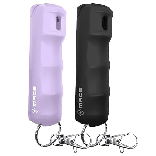 Mace Pepper Spray - Maximum Police Strength OC with UV Dye, Fast Flip Top, Ergonomic Finger Grip, Easy Carry Keychain, 12 Feet Range, 0.42 oz Compact Model, Self Defense Pepper Spray for Women & Men - Image 1
