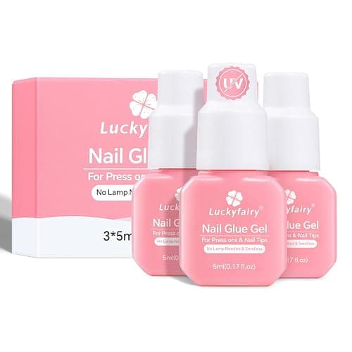 Gel Nail Glue for Press on Nails: No U V Lamp Need, Upgraded Air Fast-curing Super Strong Glue Gel Travel-Size 5ml for Nail Tips Fake Nails & Acrylic Long Lasting 3PCS - Image 1