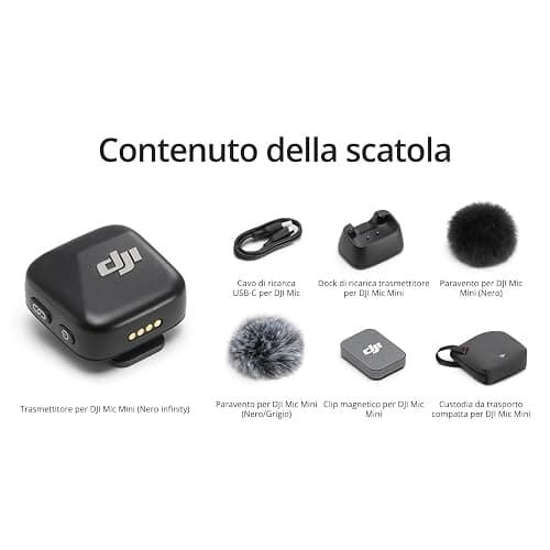 DJI Trasmettitore Mic Mini (Nero infinity),microfoni wireless, leggerissimo, audio di alta qualità, OsmoAudio, cancellazione del rumore, microfono senza fili per fotocamere/iPhone/Android, vlog thumbnail 6