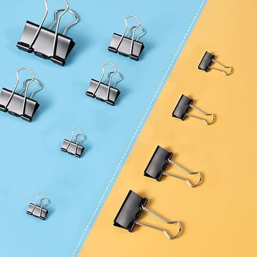 208 PCS Binder Clips Paper Clamps Assorted Sizes, Metal Paper Binder Clip, Black Binding Paperwork Clamp Bulk, School Teachers Office Supplies - Assorted Sizes × 208 PCS thumbnail 4