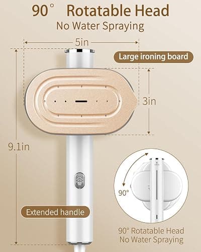 Hulmay Steamer Clothes, 1200W Clothes Steamer, Steam Iron 2-in-1, Portable Handheld Steamer for Travel 10s Heat-Up, Travel Size Clothing Steamer and Garment Steamer for Home, Office -White, 110-120V thumbnail 2