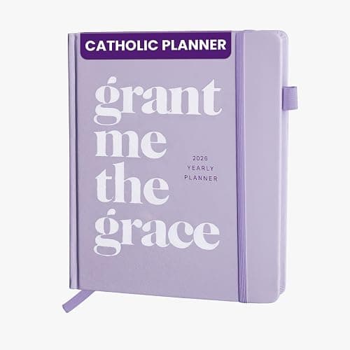 Blessed is She Academic Catholic Planner 2025-2026 July - 8x10" Pastel Purple Big Bound Christian Student Planner, Goal Planners 2025 for Women, Yearly Notebook for Plans, Goal Setting Notebooks 2025 - Image 1