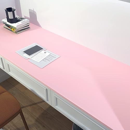 Decotalk Pink Wallpaper Peel and Stick Contact Paper for Cabinets Decorative Pink Wallpaper for Bedroom Girls Decorative 17.7x120inch Solid Color Wallpaper Vinyl Pink Contact Paper for Walls Removable - 12"x120" Pink thumbnail 3