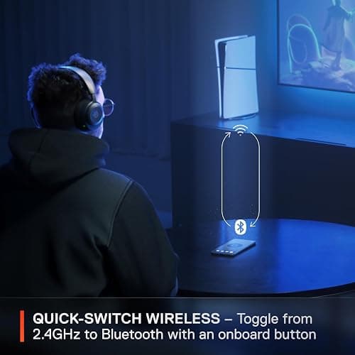 SteelSeries Arctis Nova 5 Wireless Multi-System Gaming Headset — Neodymium Magnetic Drivers — 100+ Audio Presets — 60 HR Battery — 2.4GHz or BT — ClearCast Gen2.X Mic — PC, PS5, PS4, Switch, Mobile thumbnail 4