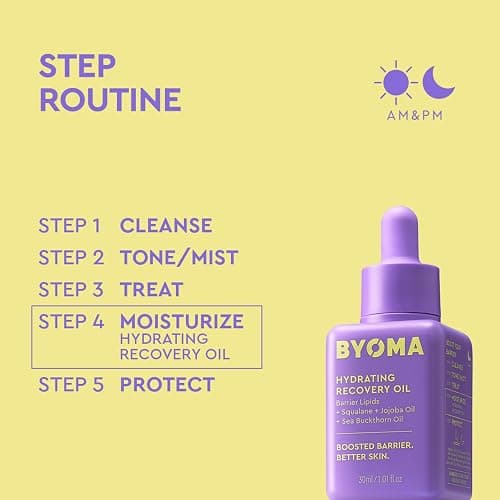 BYOMA Hydrating Recovery Oil - Luxury Face Oil with Squalane, Jojoba Oil & Seabuckthorn Oil - Instant Radiant and Glowy Skin - Barrier Repair Facial Oil - 1.01 fl. oz thumbnail 6