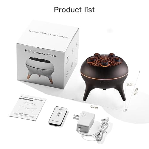 BLOIMP Essential Oil Diffuser 250ML,Jellyfish Diffuser Air Humidifiers Sound Pickup Ultrasonic Aromatherapy Diffuser Remote Control 7 Color Lights for Home Bedroom Office Hotel (Brown Color) thumbnail 8