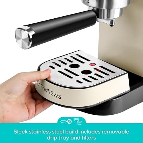 CASABREWS CM5418 Espresso Maker, Compact Espresso Machine with Milk Frother | Stainless Steel, 20-Bar Pump, Built-in Pressure Gauge, Powerful Steam Wand for Cappuccino Latte for Home, 34oz Water Tank thumbnail 8