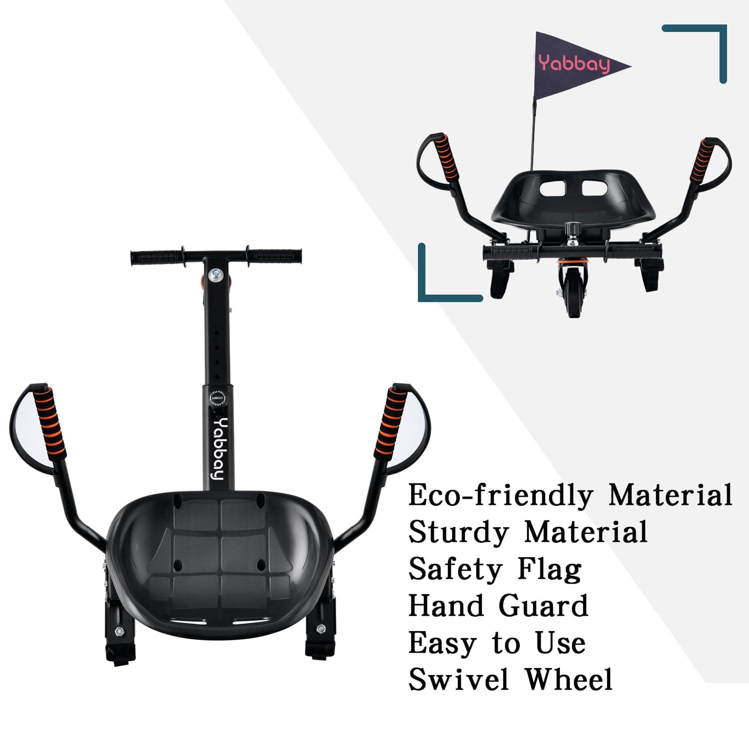 Eco-Friendly Hoverboard Go Kart Attachment with Safety Flag & Handguard – Compatible with 6.5", 8", 8.5", 10" Hoverboards – Safe & Fun Riding Experience for Kids and Teenager! thumbnail 5