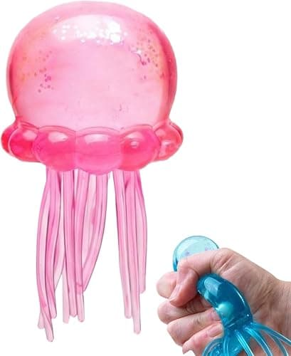 Jellyfish Squishy, Jellyfish Design Squeeze Stress Ball, Drop Malt Sugar Balls for Anxiety Stress (Purple) thumbnail 3
