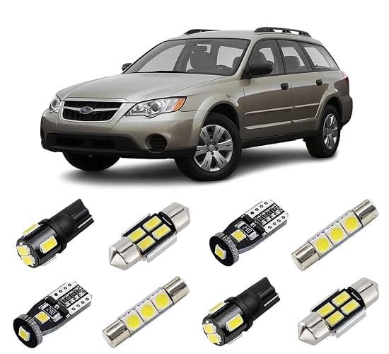 BRISHINE White Interior LED Lights Kit for Subaru Outback 2000 2001 2002 2003 2004 2005 2006 2007 2008 2009 Super Bright 6000K LED Interior Light Bulbs Package + License Plate Lights and Install Tool - Image 1