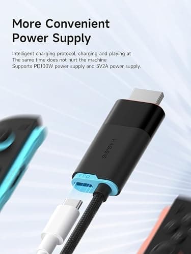 Hagibis Switch2 Dock for Nintendo Switch1/2 & Switch OLED, USB C to HDMI Cable Adapter with 4K@60Hz HDMI, 100W PD, Type-C to HDMI Adapter for Laptop, Tablet, SteamDeck, ROG Ally (Black 4K@60Hz) thumbnail 4