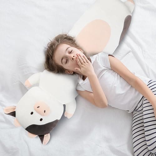 Dalmao 36 inch Milk Cow Stuffed Animal, Soft Long Cuddle Squishy Pillow, Cute Cow Print Body Pillow Plushies Toy Gift for Kids, Boys Birthday thumbnail 2