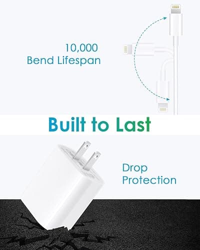 Fast Charger i Phone, 20W USB C Block with 6Ft Cable Compatible with IP 14/14 Pro/14 Plus/14 Pro Max/13/13 Mini/13 Pro/13 Pro Max/12/11/X & More - Block&Cable 1-Pack thumbnail 5