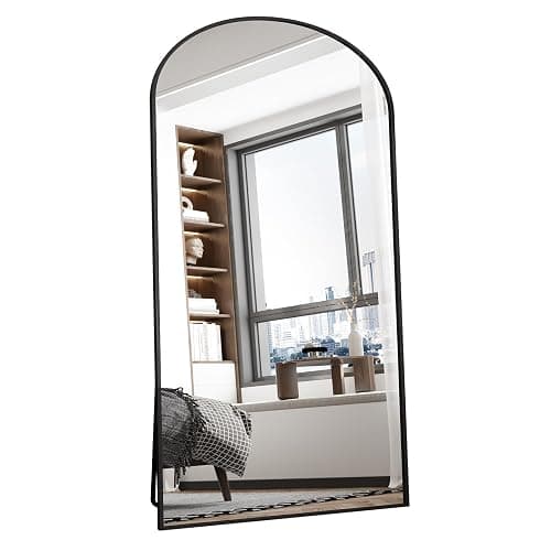 Beauty4U 71" x 32" Arched Full Length Mirror, HD Tempered Glass Floor Mirror with Black Aluminum Frame, Standing/Leaning/Wall Mounted Mirror for Bedroom, Dressing Room & Living Room thumbnail 8