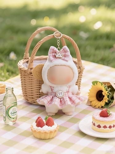 (2 Pack) Clothes for LABUBU 17cm Doll (NO Doll), Outfit for LABUBU, Dress and Hairpin Set for LABUBU Dress Up, Fashion and Premium Dolls Accessories for LABUBU thumbnail 3