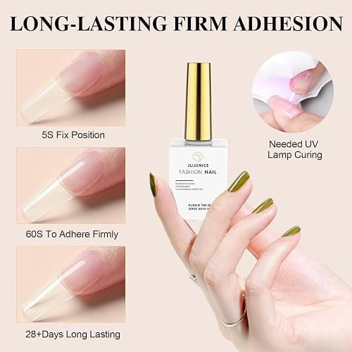 UV Nail Glue, Extra Strong Nail Glue for Press On Nails, Gel Tips, Acrylic Tips - 15 ML 5 In 1 UV Glue (Need Nail Lamp) thumbnail 6