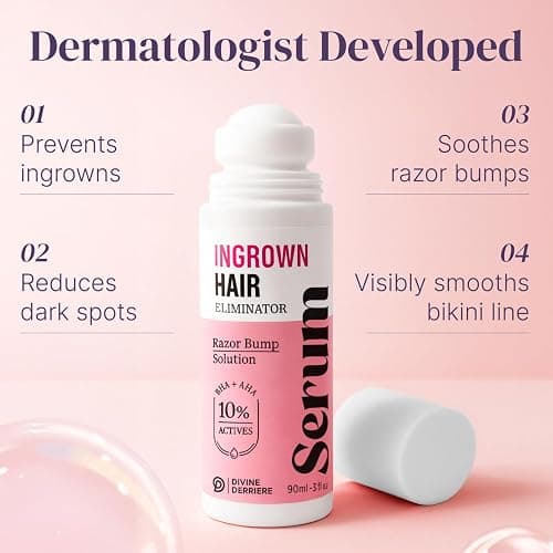 Razor Bump Stopper with Dark Spot Remover, Ingrown Hair Treatment for Bikini Area and Razor Bumps Treatment - Salicylic Acid After Shave Solution for Ingrown Hairs & Razor Burns thumbnail 2